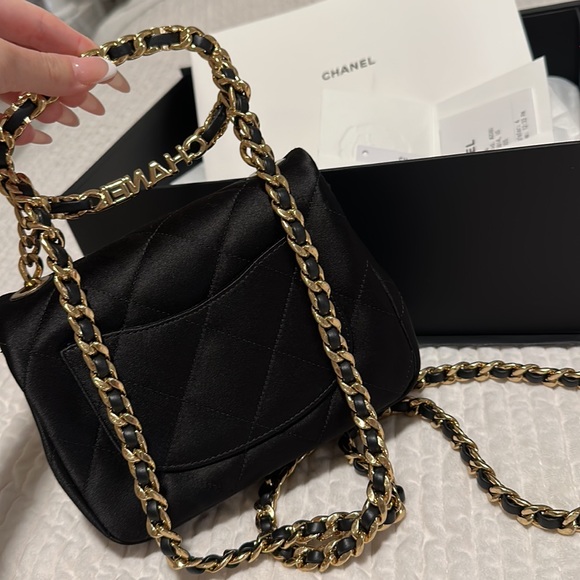 Chanel mini flap bag with top handle. Limited edition with Swarovski details - Picture 5 of 9